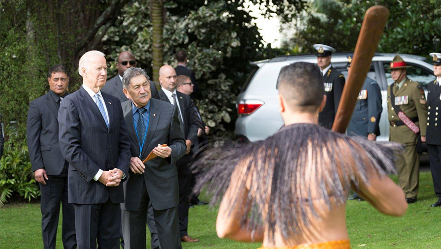 Joe Biden gets Maori welcome - Twitter 