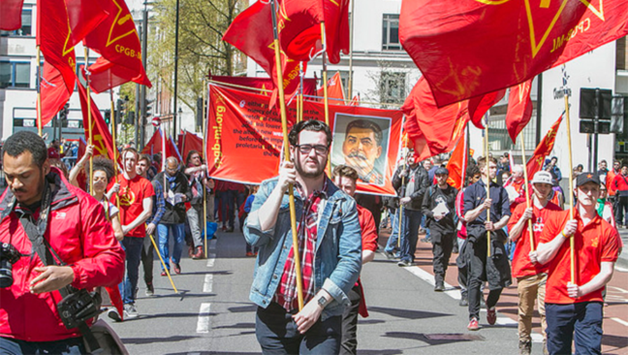 Communists protest on May Day in the UK