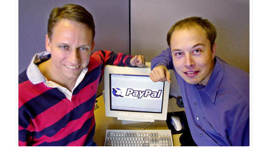 Peter Thiel and Elon Musk, co-founders of PayPal, in 2000