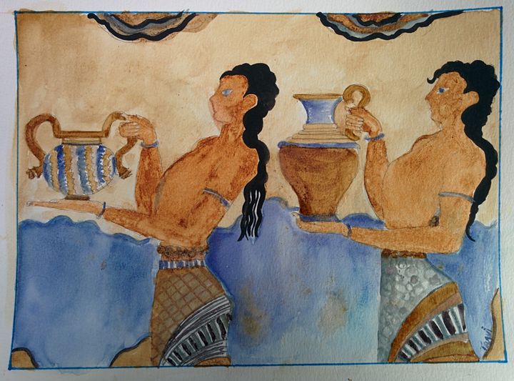 Minoan frescoes are mainly devoted to depicting women and their creations.