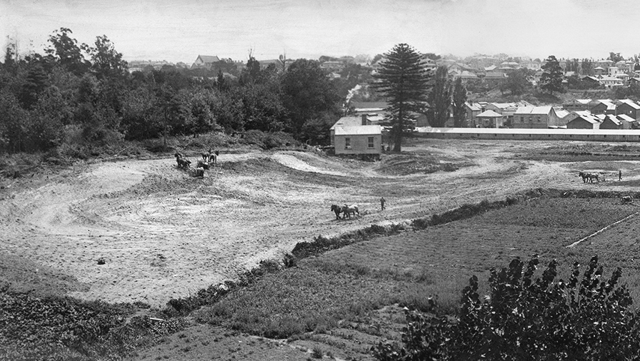 The Ah Chee market gardens were ploughed over in 1921for a rugby ground. 
