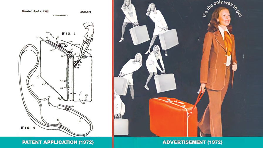 The wheeled suitcase patent and application