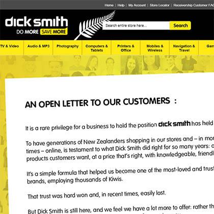 Dick Smith Sends Customers An Open Letter